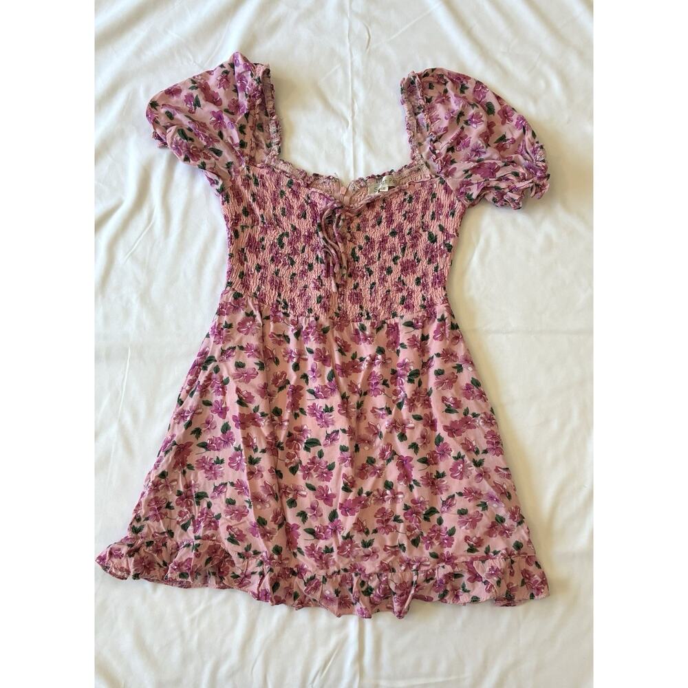 Sweet Pot Women’s Pink Floral Mini Sun Dress Size 8